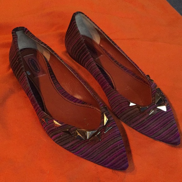 Missoni Shimmery Gold Detail Flats Never Used Made in Italy 🇮🇹